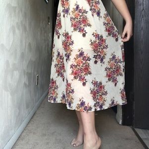 Semi Sheer Long Floral Dress
